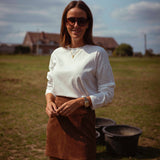 SUNSETRIDGE CAMEL SUEDE SKIRT