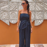 CHIRINGUITO DARK BLUE DENIM TWO-PIECE SET