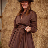 EL PASO BROWN BELT DRESS