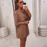 SANDRINE MOCHA DRESS