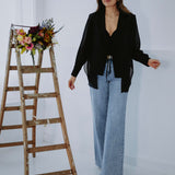 SASKINE BLACK BLAZER BLOUSE