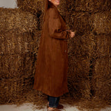 HILAREN CAMEL SUEDE TRENCHCOAT