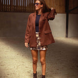 VIOLA BROWN FLOWER SEQUIN SKIRT