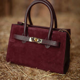 MYRA BURGUNDY SUEDE BAG