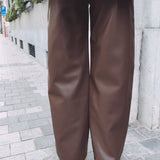GINEVRA BROWN LEATHER PANTS