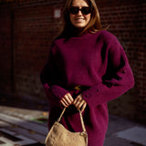 AUTUMN SOUL BURGUNDY KNITTED DRESS
