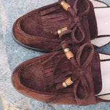 MARLA BROWN FRINGE LOAFERS
