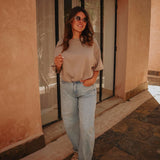 SOLSTICE TAUPE CROPPED T-SHIRT