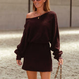 GRETCHEN BORDEAUX KNITTED DRESS