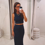 LEEN DARK BLUE TWO-PIECE SET