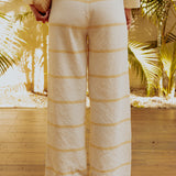RIVIERA ECRU/LIGHT YELLOW STRIPED PANTS