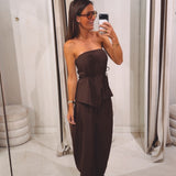 YONI BROWN TWO-PIECE SET