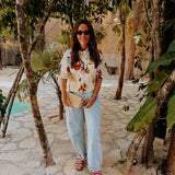 SARDINES ECRU SUMMER PRINT BLOUSE