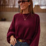 EILEEN BURGUNDY KNITTED SWEATER