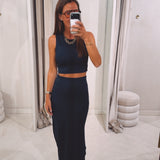LEEN DARK BLUE TWO-PIECE SET