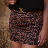 WILD WHISPERS BROWN LEOPARD SKIRT
