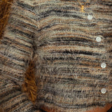 ROWANAH MULTICOLOR STRIPED FLUFFY CARDIGAN