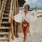 JARABE ECRU CROCHET BLOUSE