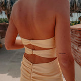 NUMIDIA SOFT YELLOW BUSTIER DRESS