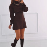 CATO BROWN KNITTED DRESS