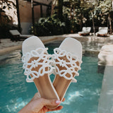SUNWAVE WHITE SLIPPERS
