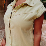 CALIENTE YELLOW DENIM DRESS