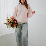 GWENDOLINE BABY PINK KNIT SWEATER