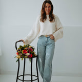 JOANIE ECRU KNIT SWEATER