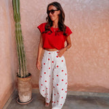 ASILAH WHITE POLKADOTS BALLOON PANTS