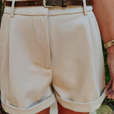 BRAVURA BEIGE BELT SHORT