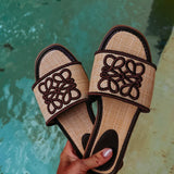 DUNA DARK BROWN TULUM SLIPPERS