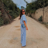 HERMOSILLO BLUE STRIPED PANTS