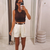 ANIKA BEIGE BELT SHORT