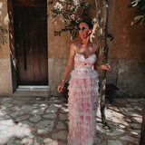 CORONA DE FLORES PINK LAYER DRESS