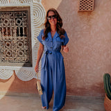 TETOUAN BLUE LINEN JUMPSUIT