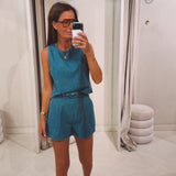MARIJKE BLUE DENIM TWO-PIECE SET