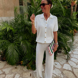 PLAYA DEL CARMEN ECRU CROCHET PANTS