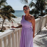 NABILA ALLURE PURPLE ONE SHOULDER DRESS