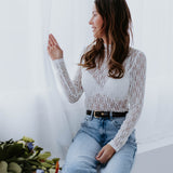 SIMONE WHITE LACE LONGSLEEVE TOP