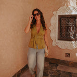 NORELLE KHAKI HALTER TOP