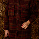 EFFIE BROWN CHECKERED BUTTON DRESS