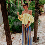 HOLA LIGHT YELLOW OFF SHOULDER TOP