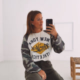NEW YORK ATHLETICS KHAKI ARMY LONGSLEEVE SHIRT