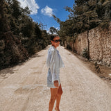 VIOLETA LIGHT BLUE SEQUIN SKIRT