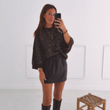 NICOLE BROWN SEQUIN SWEATER