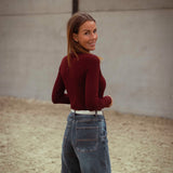 LILIBETH BORDEAUX LONGSLEEVE TURTLENECK SHIRT