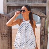 NAVARRO WHITE POLKADOTS DRESS