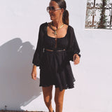 SALOME BLACK CUT-OUT DRESS