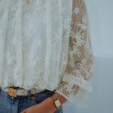 ARIANA ECRU LACE BLOUSE