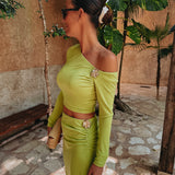 SUNSET LIME GREEN TWO-PIECE SET